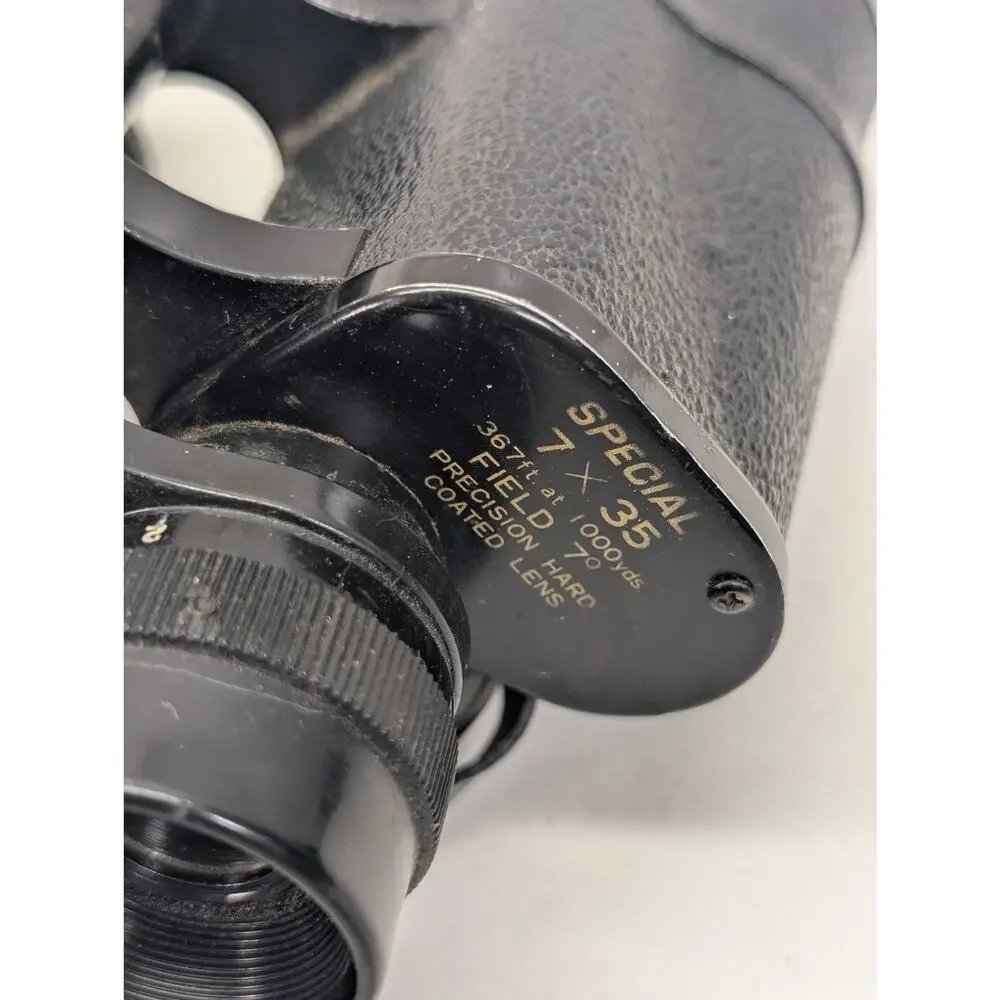 Vintage Focal 7x35 Binoculars Japan Special Coated Field 7° Kresge Detroit Strap